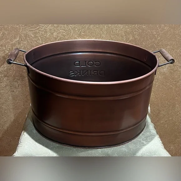 Rustic Copper Beverage Ice Tub - Picture 3 of 7